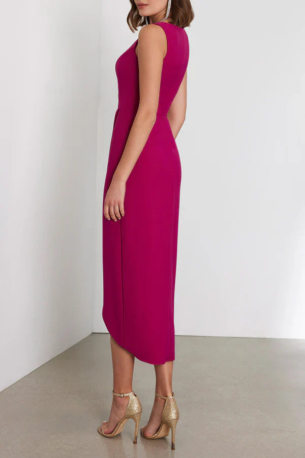 Luolandi Unique modern V-neck sleeveless empire pleated fit mother of the bride dress Party Dress